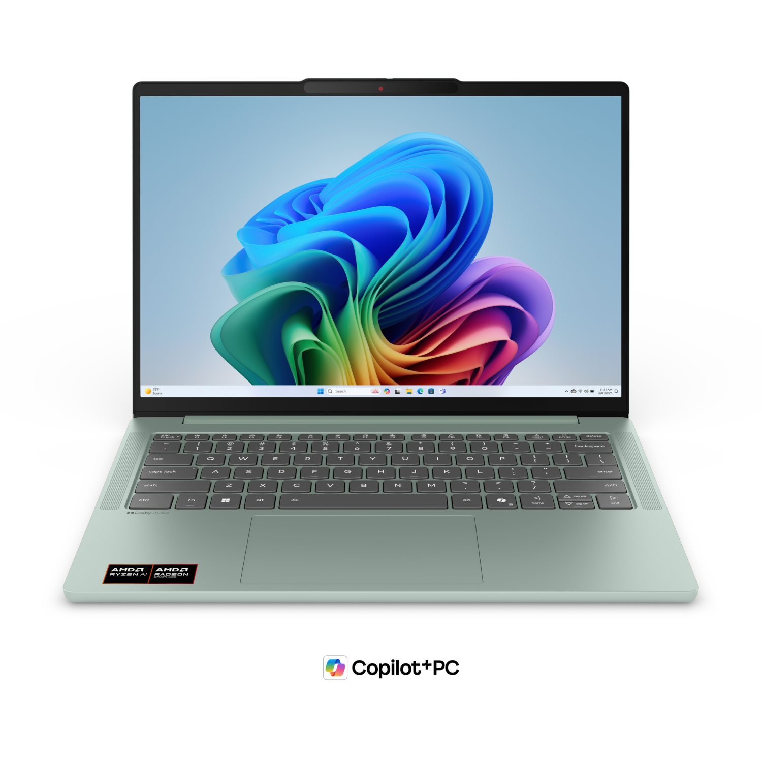 Lenovo IdeaPad Slim 5 14AGP11 Copilot+ PC AMD Ryzen™ AI 5 430 Laptop 35.6 cm (14") WUXGA 16 GB DDR5-SDRAM 512 GB SSD Wi-Fi 7 (802.11be) Windows 11 Home English Green, Grey