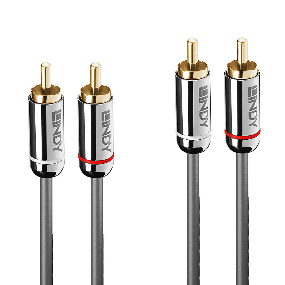 Lindy 3m Dual Phono Audio Cable, Cromo Line