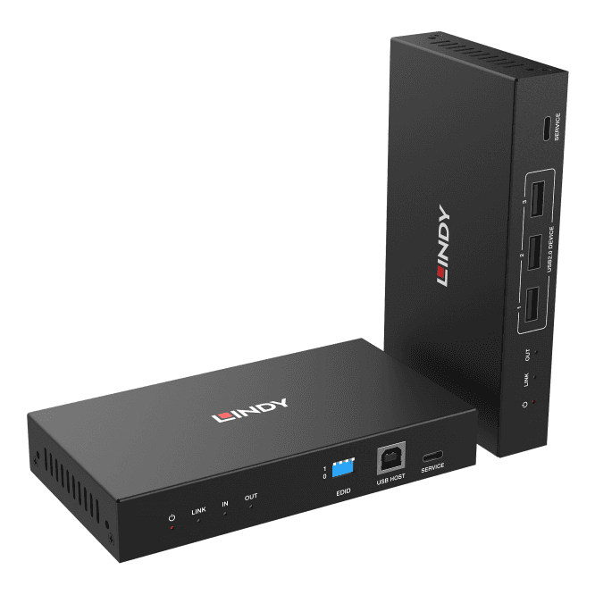 Lindy 5km Fibre Optic HDMI 4K60 KVM USB 2.0, RS-232 and IR Extender