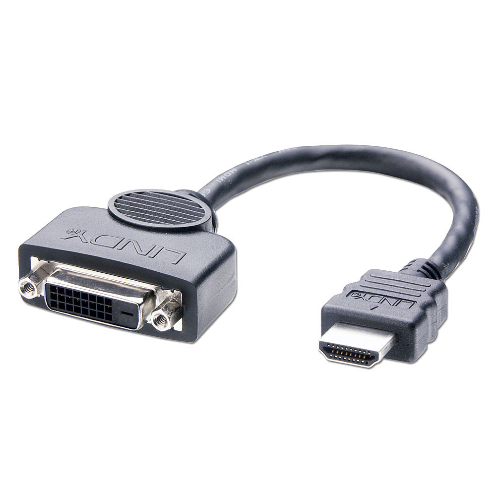 Lindy DVI-D Female to HDMI Male Adapter Cable, 0.2m