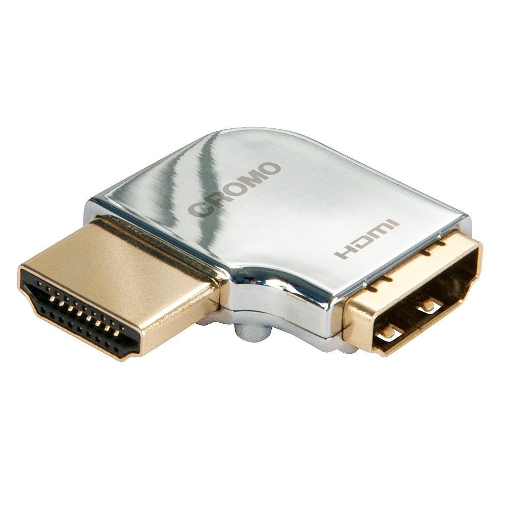 Lindy CROMO HDMI Male to HDMI Female 90 Degree Right Angle Adapter - Left