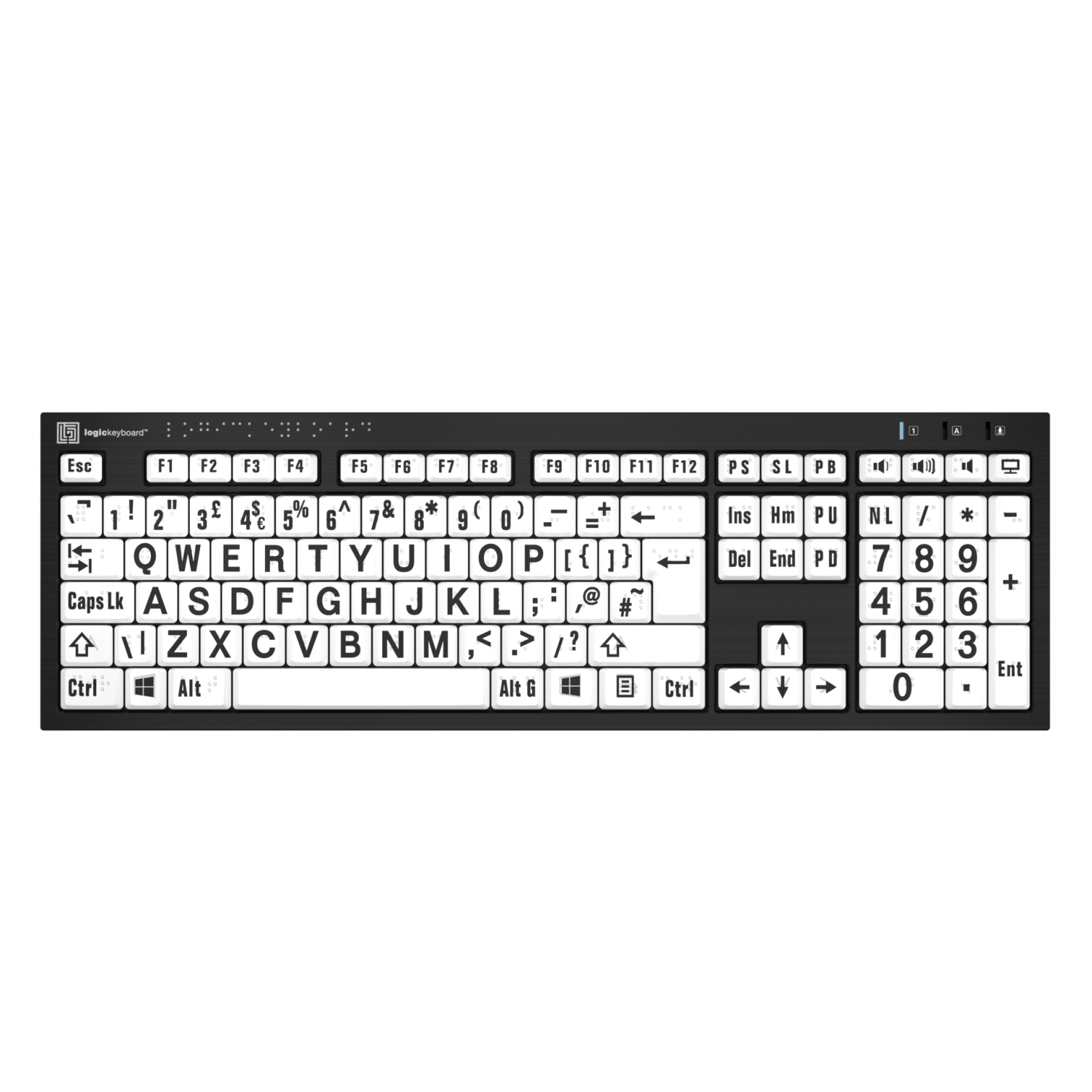LogicKeyboard Braille and Largeprint - PC Nero Keyboard