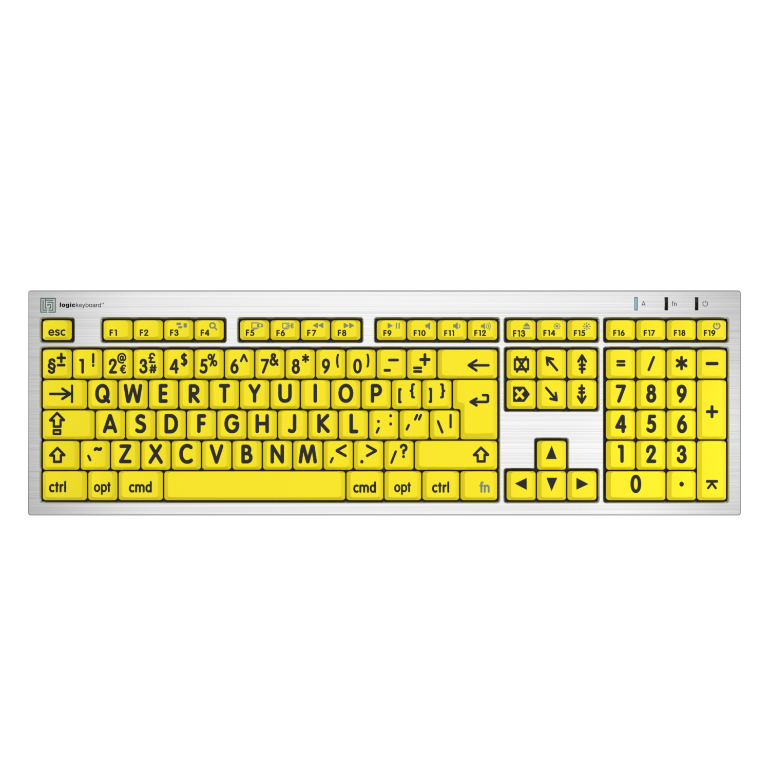 LogicKeyboard XL Print - Black on Yellow Mac Alba