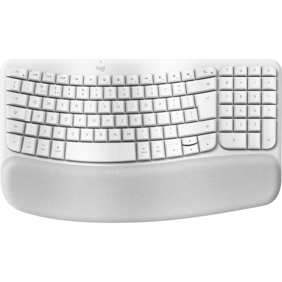Logitech Wave Keys wless ergo keyboard WHITE-UK