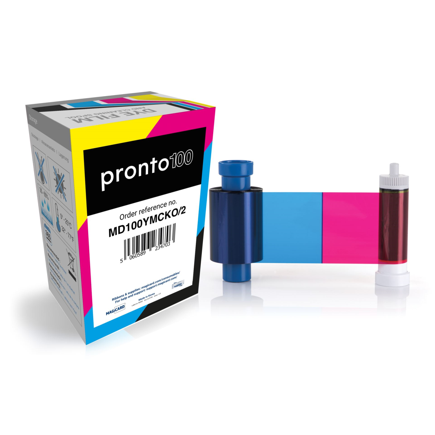 MAGICARD MD100YMCKO Colour Ribbon (100 Prints)