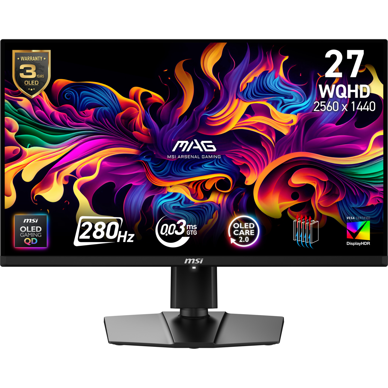MSI 271QP Computer Monitors - 26.5 Inches - Black