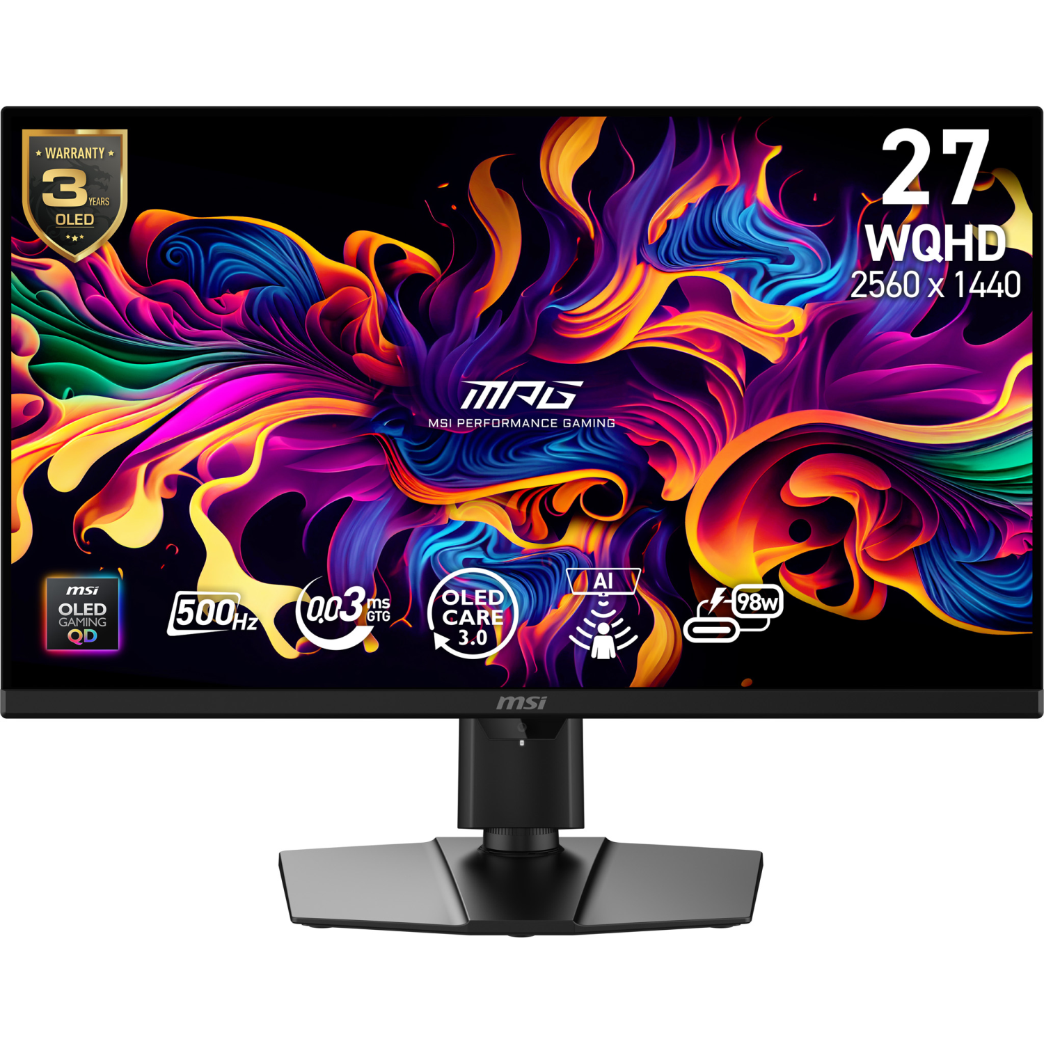 MSI 271QR Computer Monitors - 26.5 Inches - Black