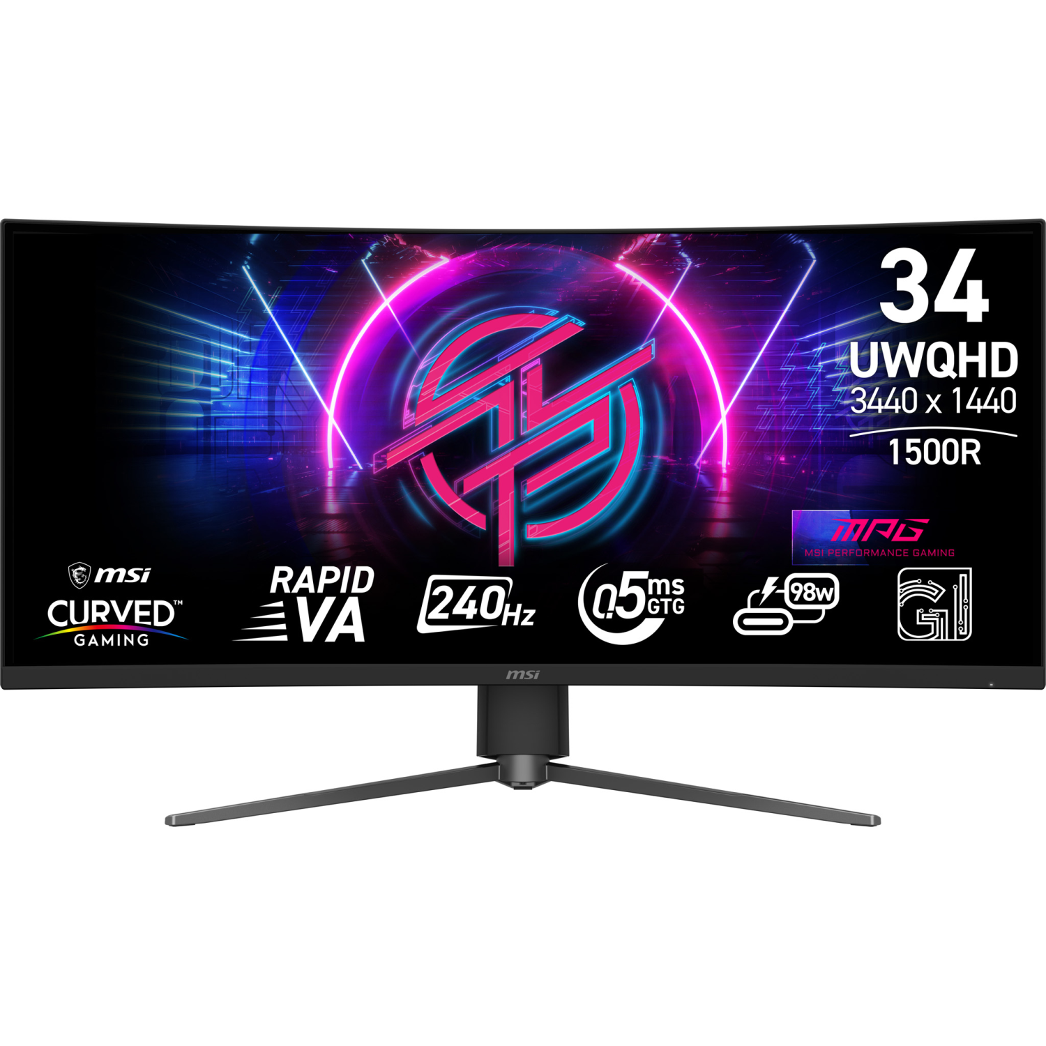 MSI 346CQRF Computer Monitors - 34 Inches - Black
