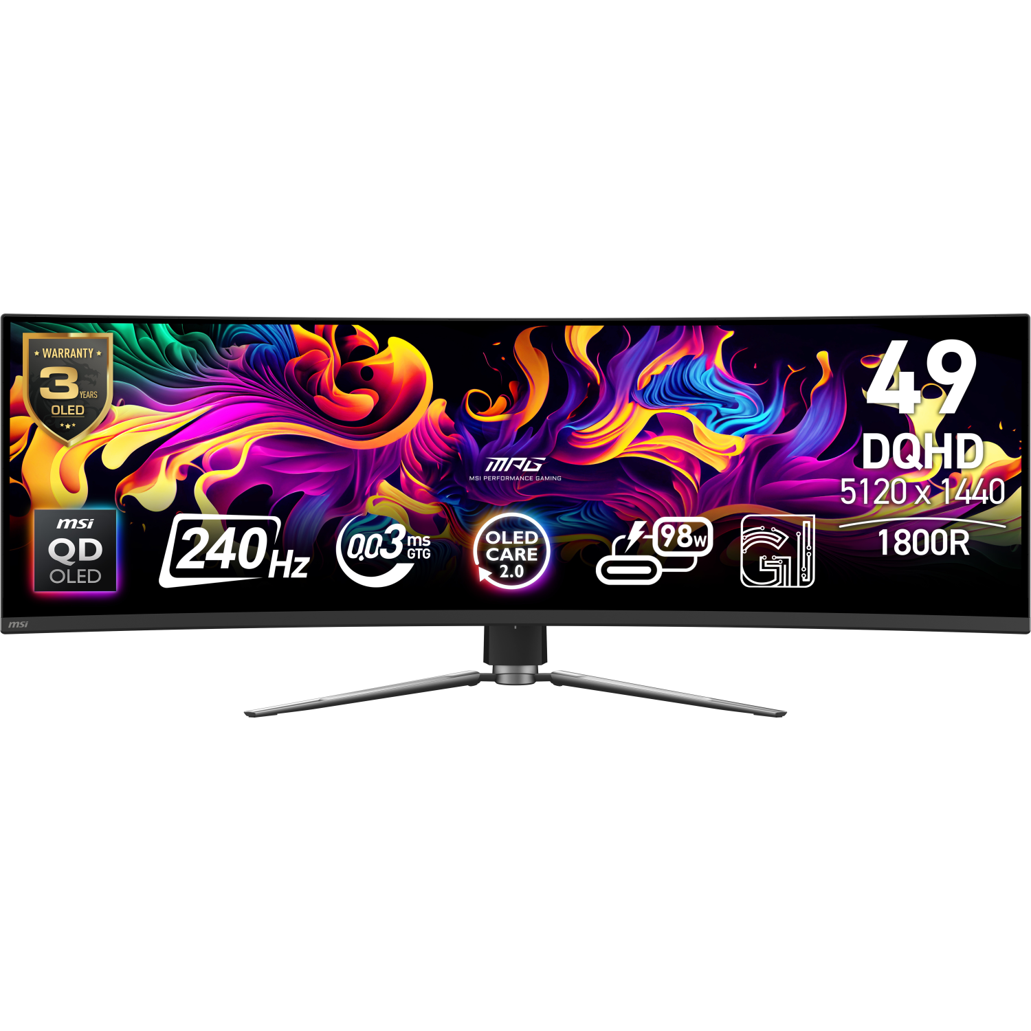 MSI 491CQPX Computer Monitors - 49 Inches - Black