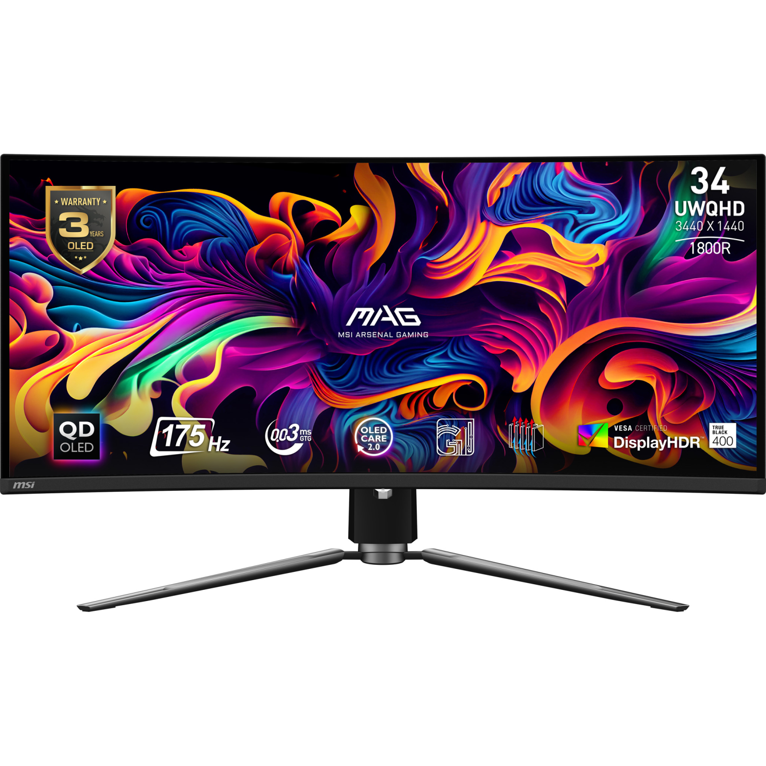 MSI 341CQP Computer Monitors - 34 Inches - Black