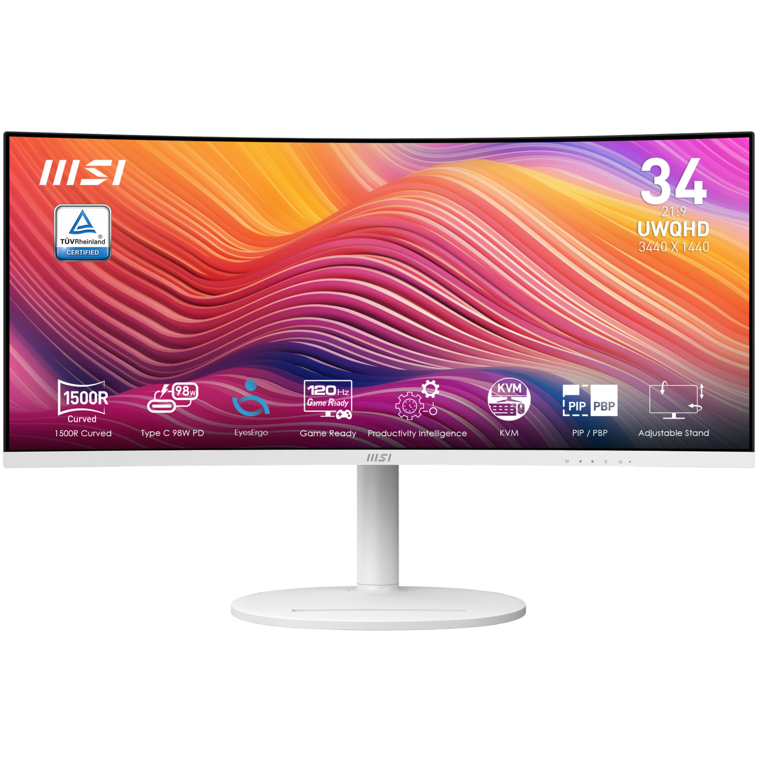 MSI MD342CQPW Computer Monitors - 34 Inches - White