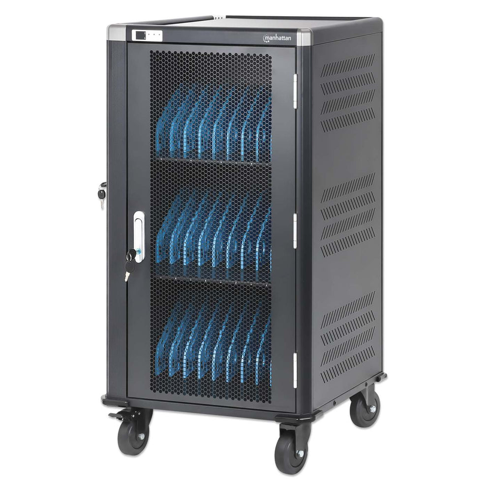 Manhattan 380x30x280mm Portable Device Management Carts & Cabinets - Black