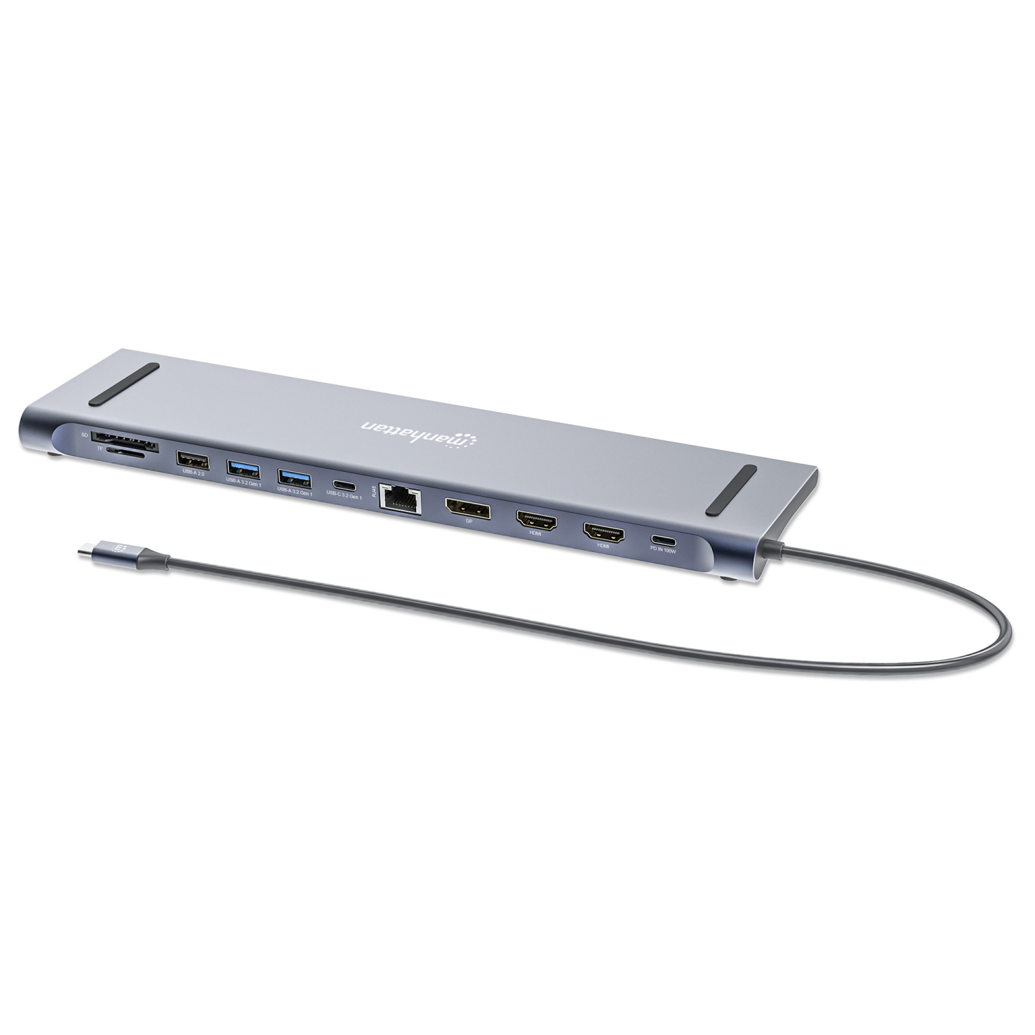 Manhattan 10-PORT Laptop Docks & Port Replicators - Silver