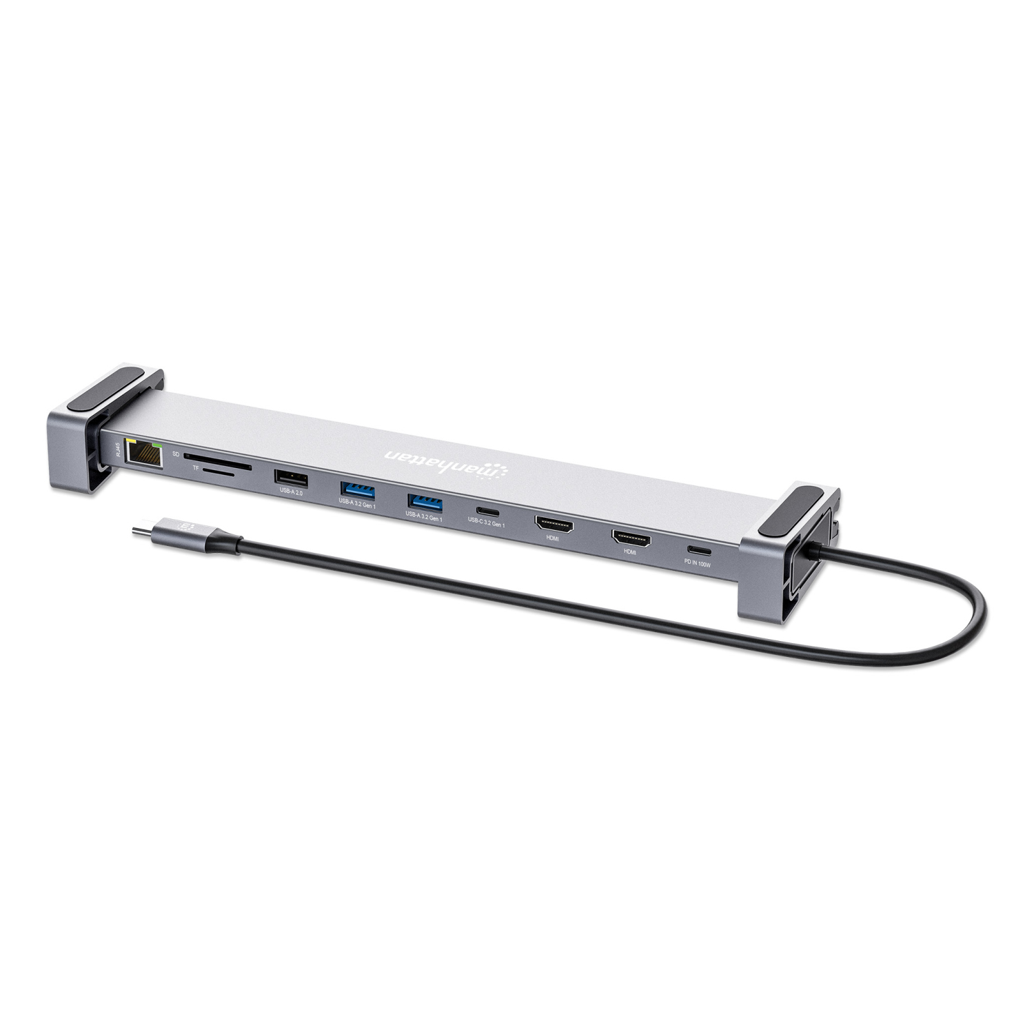 Manhattan 100W Laptop Docks & Port Replicators - Grey