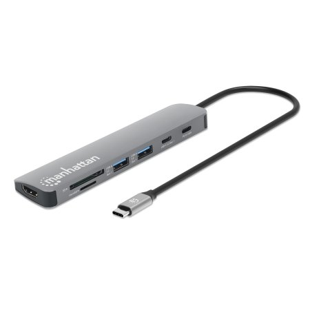 Manhattan 100W Laptop Docks & Port Replicators - Grey