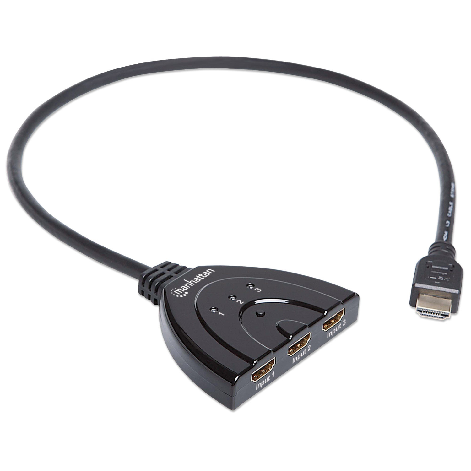 Manhattan 3-Port Video Switches - Black