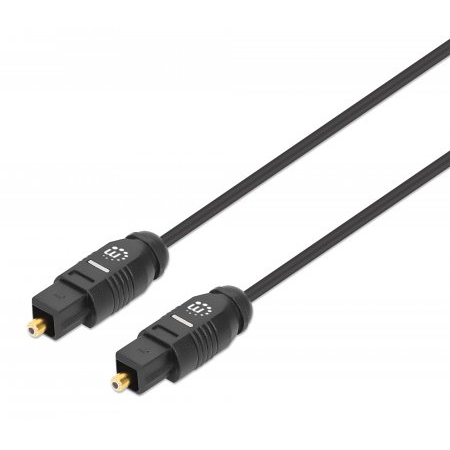 Manhattan Toslink Digital Optical AudioCable, 5m, Male/Male, Toslink S/PDIF, Gold plated contacts, Lifetime Warranty, Polybag