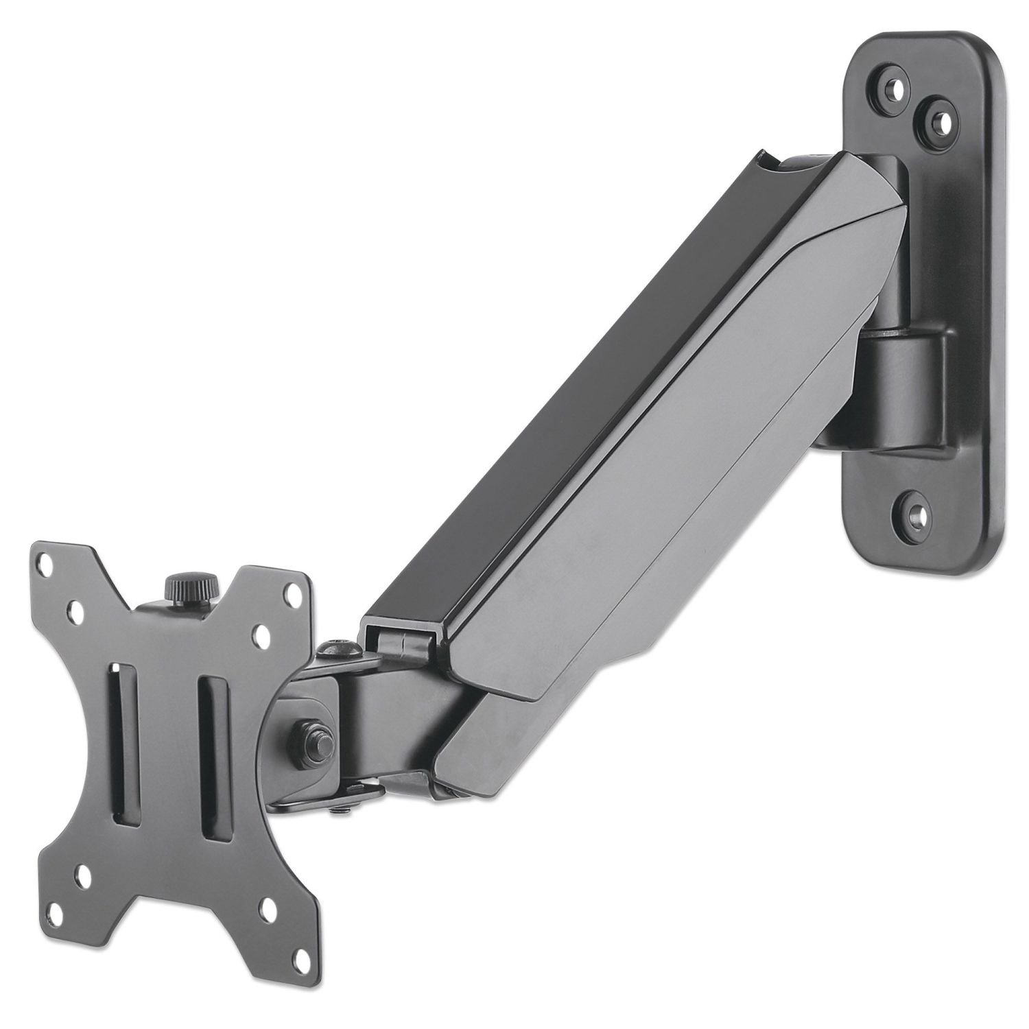 Manhattan TV & Monitor Mount, Wall, Spring Arm, 1 screen, Screen Sizes: 17-32", Black, VESA 75x75 to 100x100mm, Max 8kg, Height Adjustable Swivel Arm (2 pivots), Lifetime Warranty