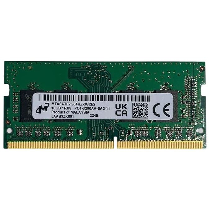 Micron 16GB (1*16GB) 1RX8 PC4-25600AA-S DDR4-3200MHZ SODIMM