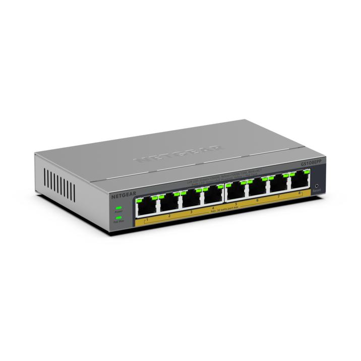Netgear GS108EPP Network Switches - Grey