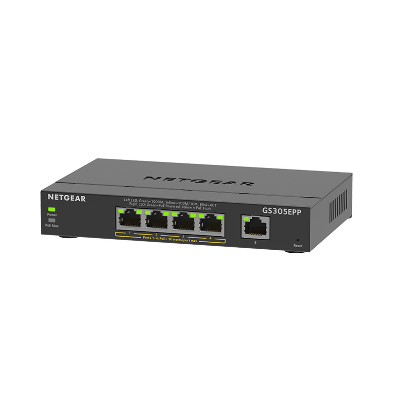 Netgear GS305EPP Network Switches - Black