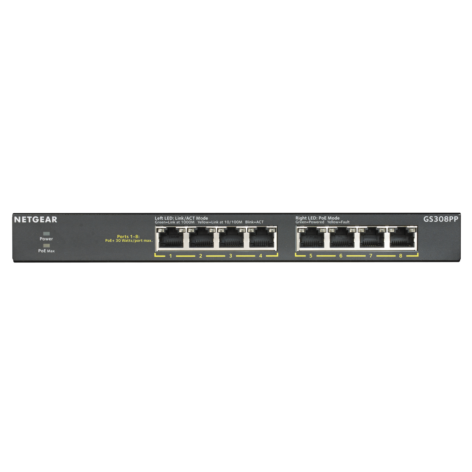 Netgear GS308PP Network Switches - Black