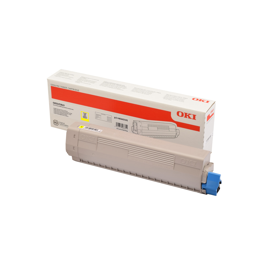 OKI 46443101 Toner-kit yellow, 10K pages ISO/IEC 19798 for OKI C 833