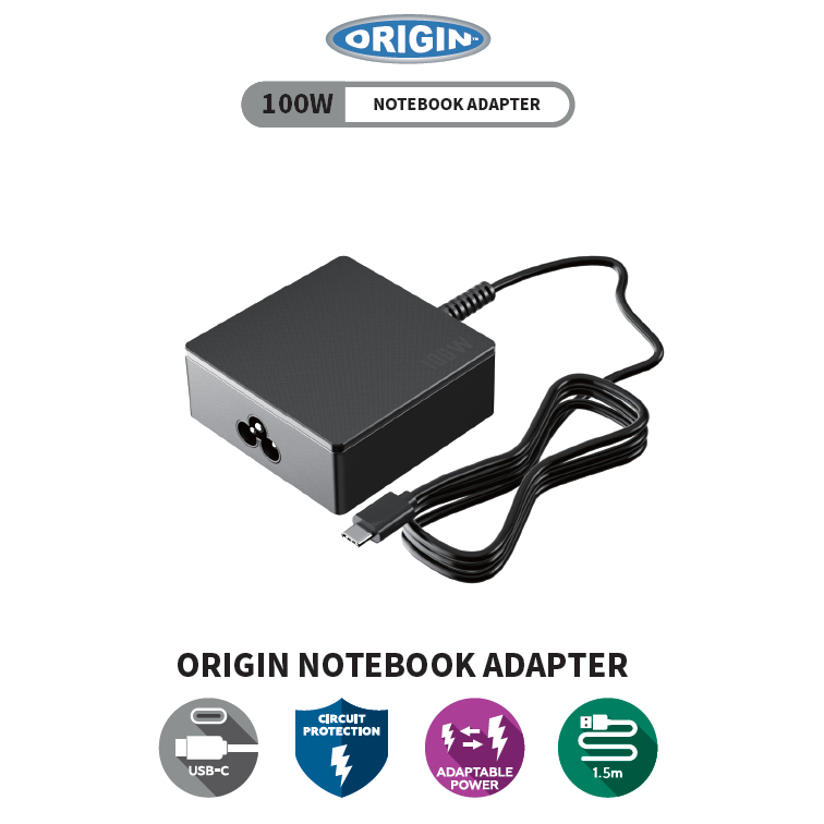 Origin Storage 100W Power Adapters & Inverters - Black