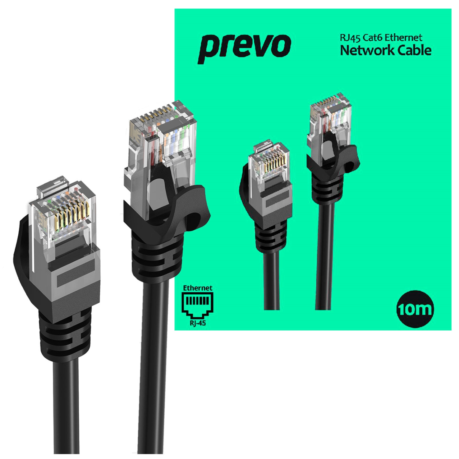 Prevo CAT6-BLK-10M Networking Cables - Black