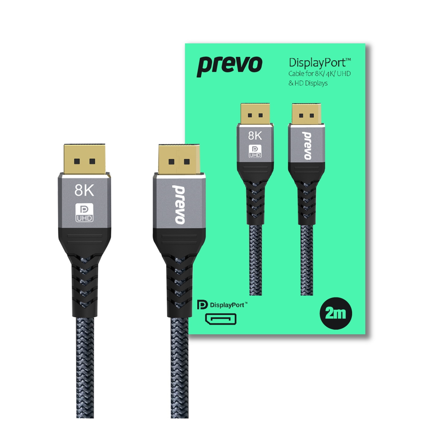 Prevo DP14-2M DisplayPort Cables - Black
