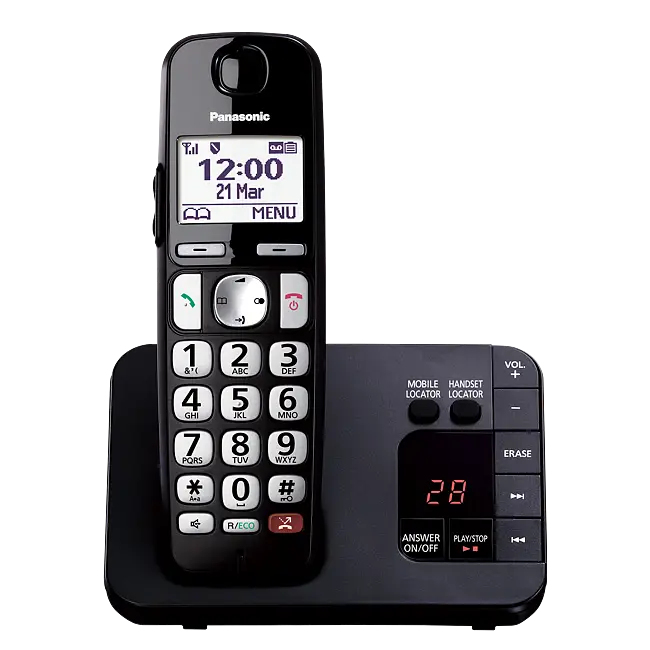 Panasonic KX-TGE820EB Telephones - Black