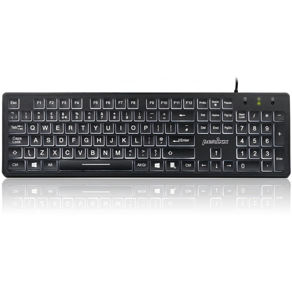 Perixx PERIBOARD-317 Full Size Large Legend Backlit Keyboard