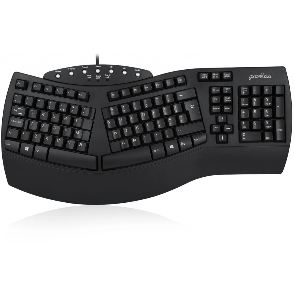 Perixx Ergonomic Split Natural Keyboard Black
