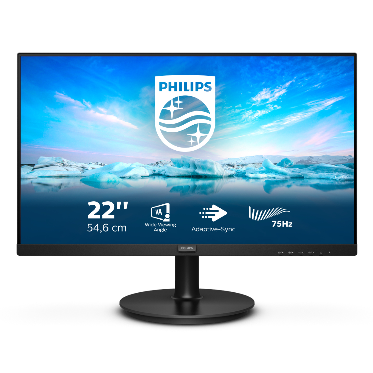 Philips 222V8LA Computer Monitors - 21.5 Inches - Black
