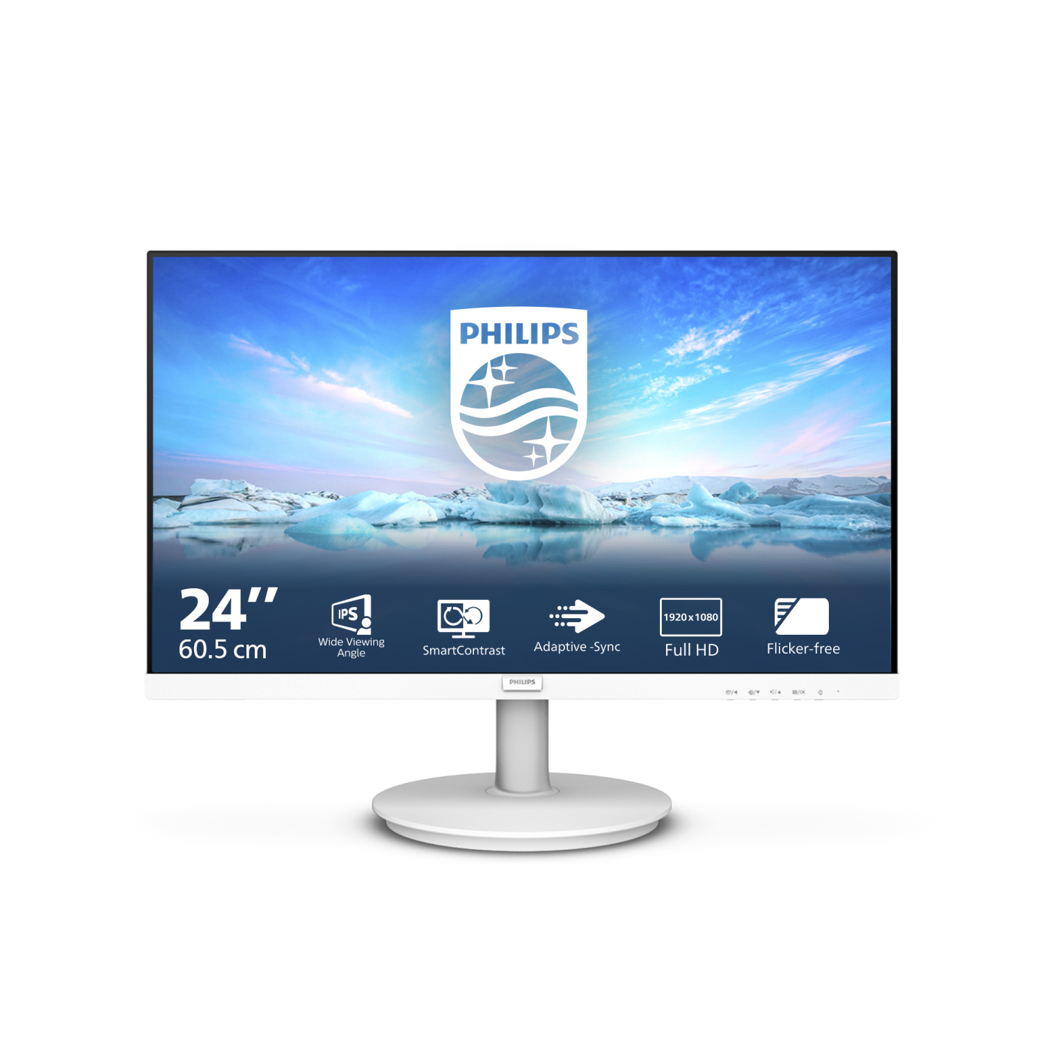 Philips 241V8AW Computer Monitors - 23.8 Inches - White