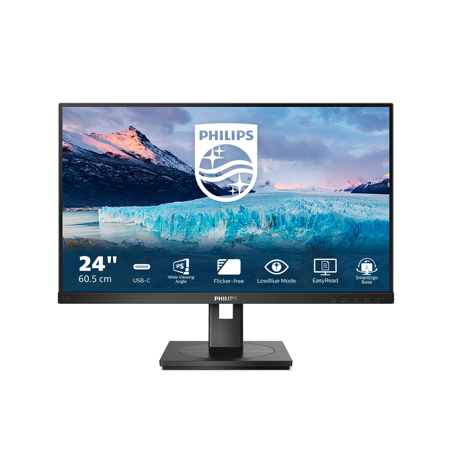 Philips 243S1 Computer Monitors - 23.8 Inches - Black