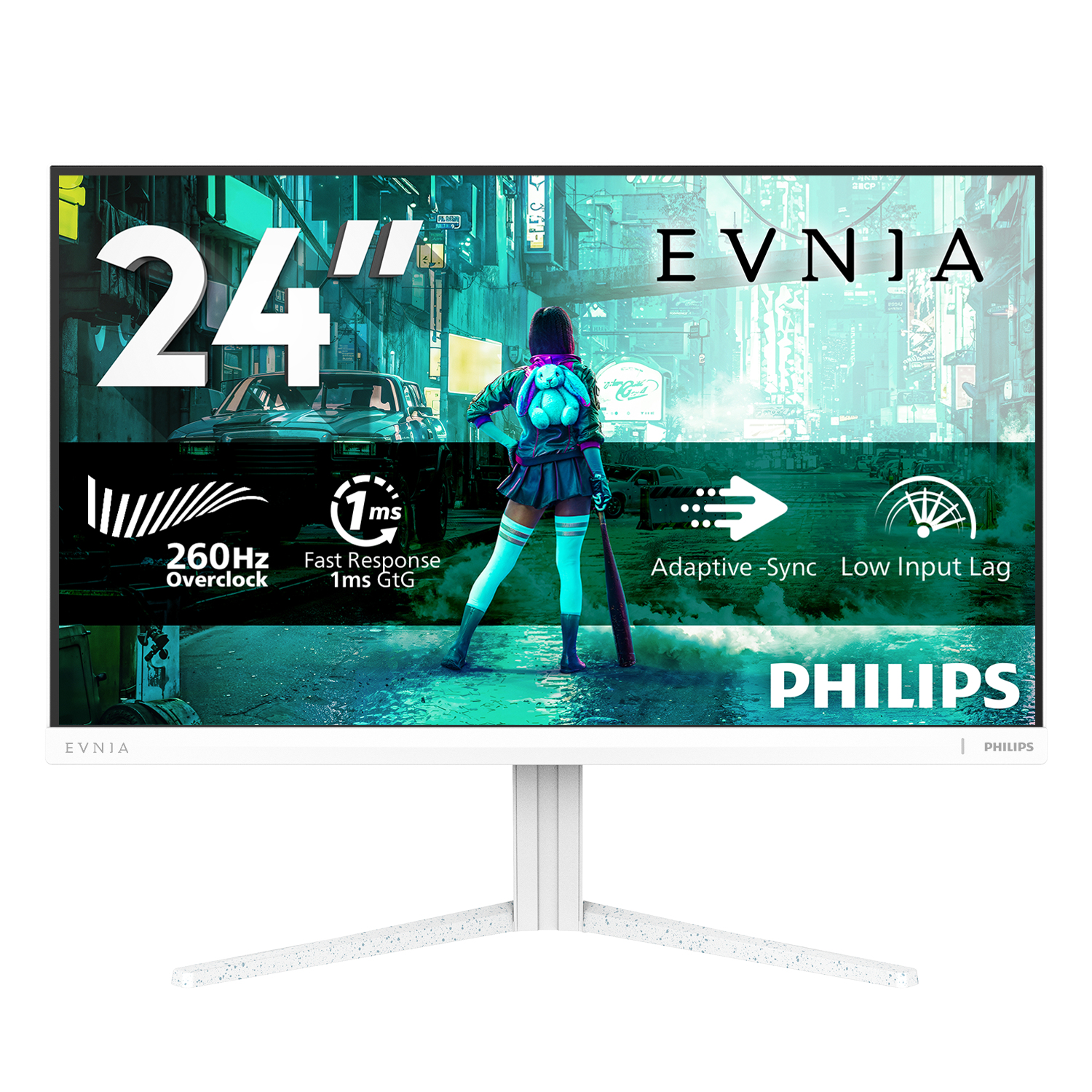 Philips 260Hz Computer Monitors - 23.8 Inches - White