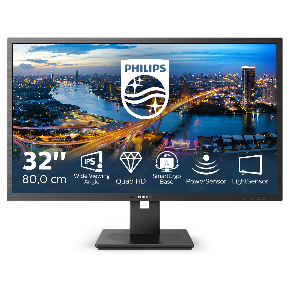 Philips 325B1L Computer Monitors - 31.5 Inches - Black