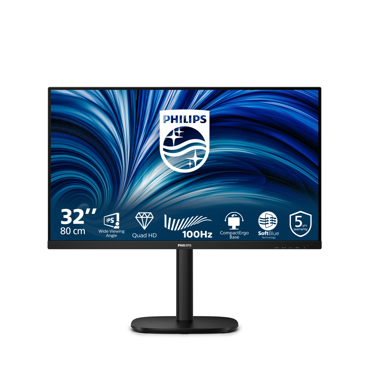 Philips 32B2N3500 Computer Monitors - 31.5 Inches - Black