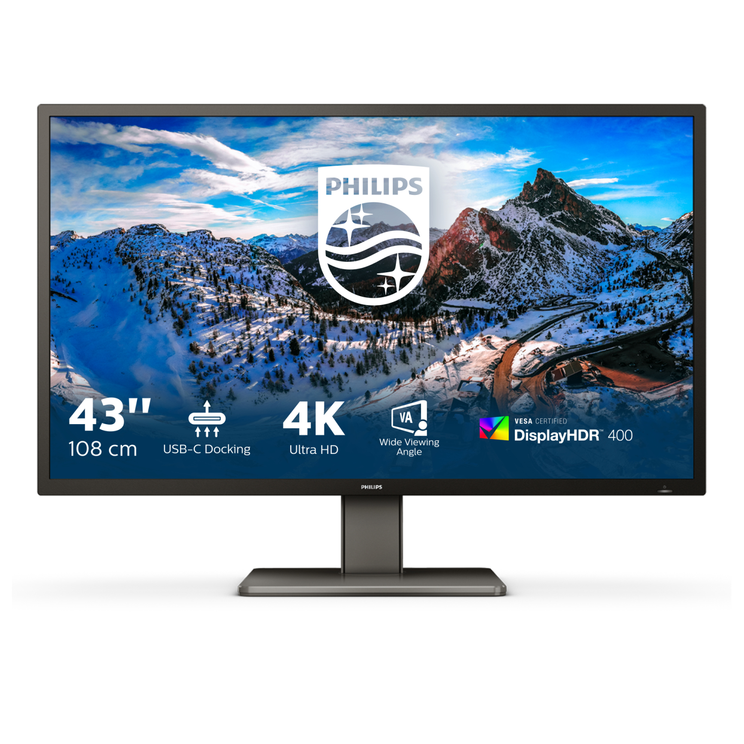 Philips 439P1 Computer Monitors - 42.51 Inches - Black