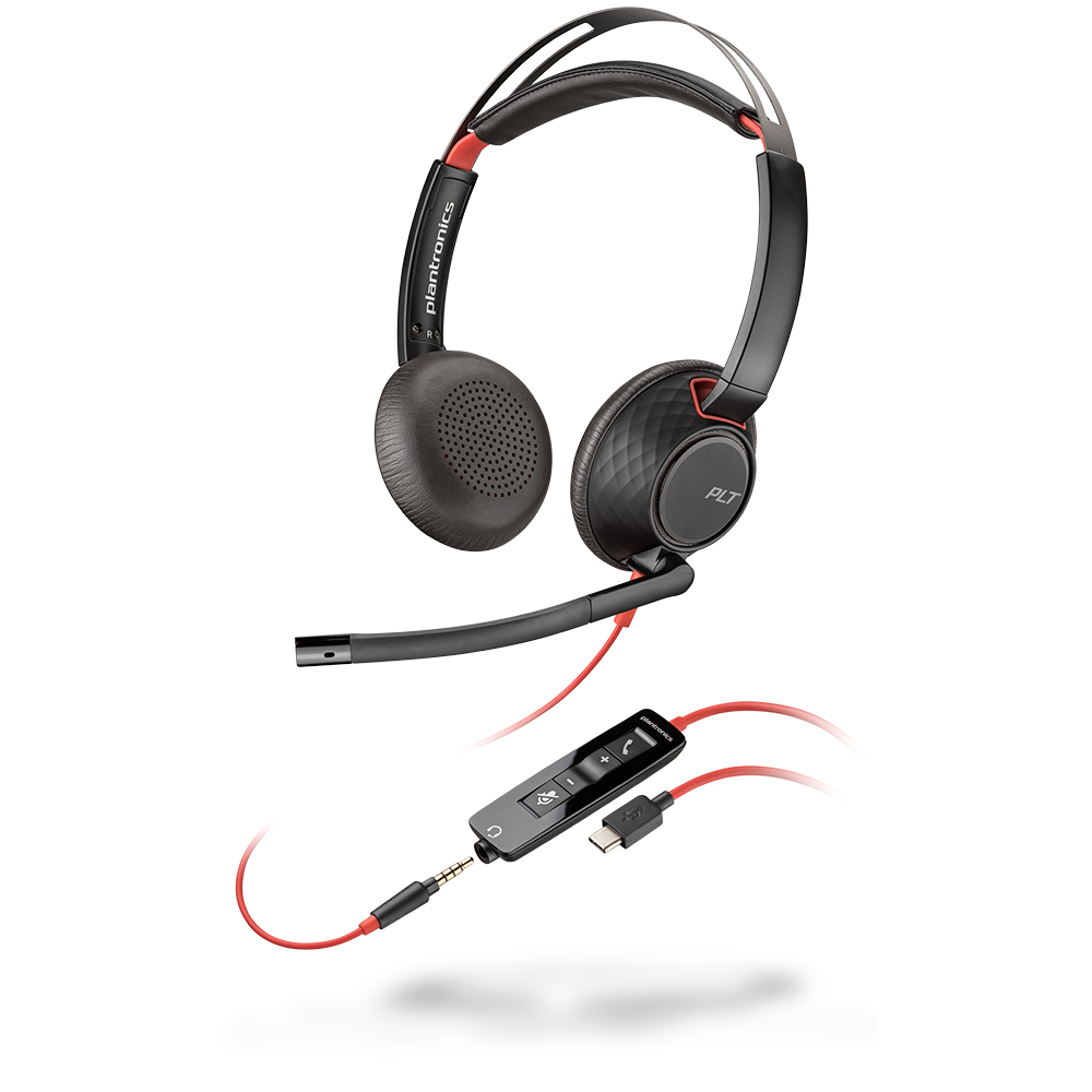 POLY Blackwire 5220 Headset Wired Head-band Office/Call center USB Type-C Black