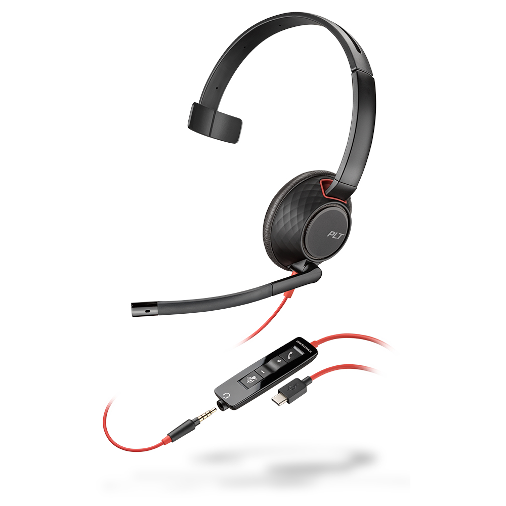 POLY Blackwire 5210 Headset Wired Head-band Office/Call center USB Type-C Black
