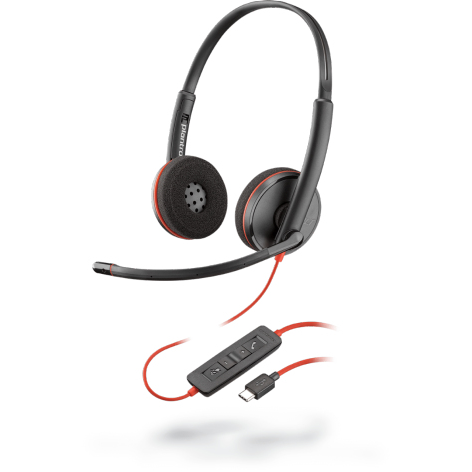POLY Blackwire 3220 Headset Wired Head-band Calls/Music USB Type-C Black