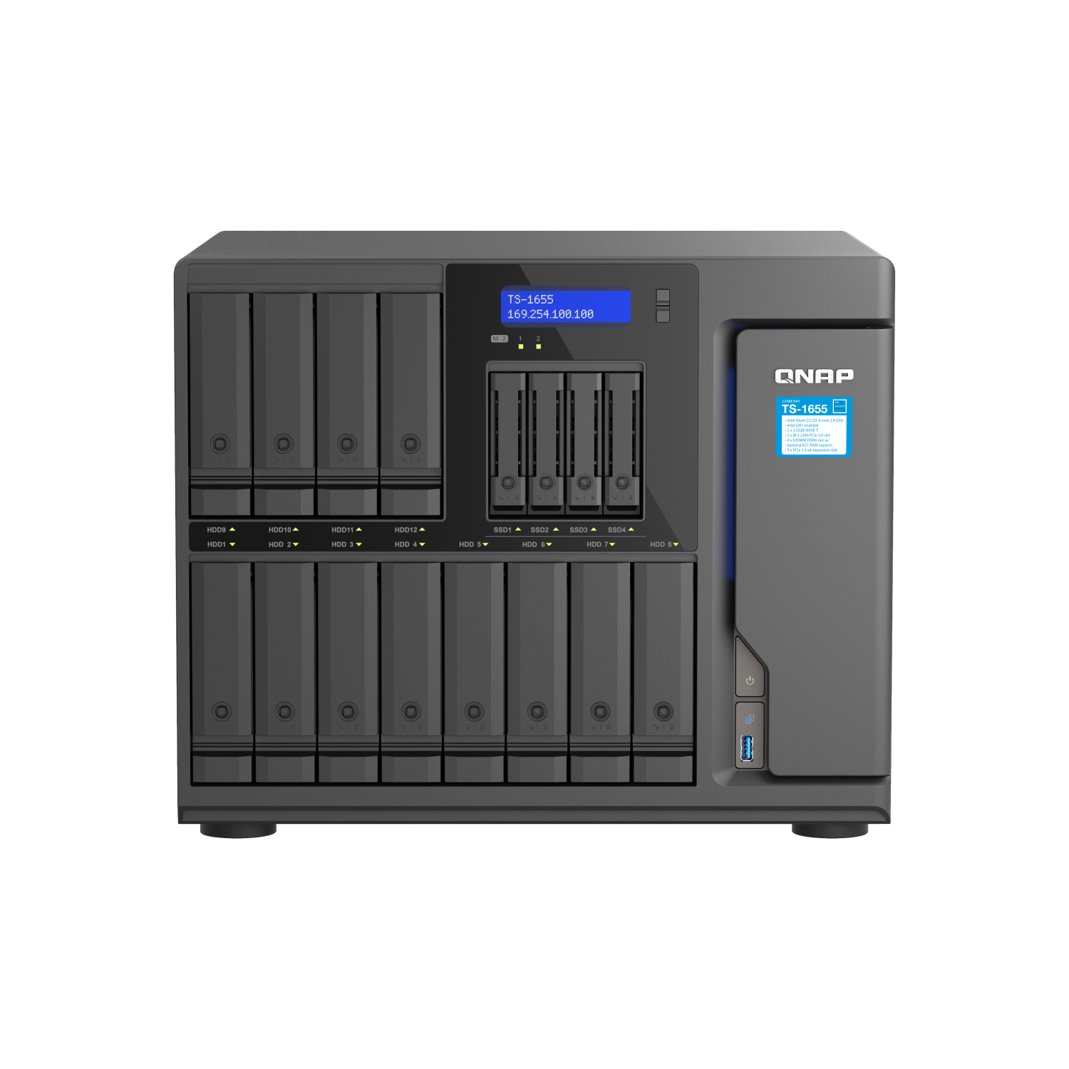 QNAP TS-1655 NAS & Storage Servers - 8GB - Black