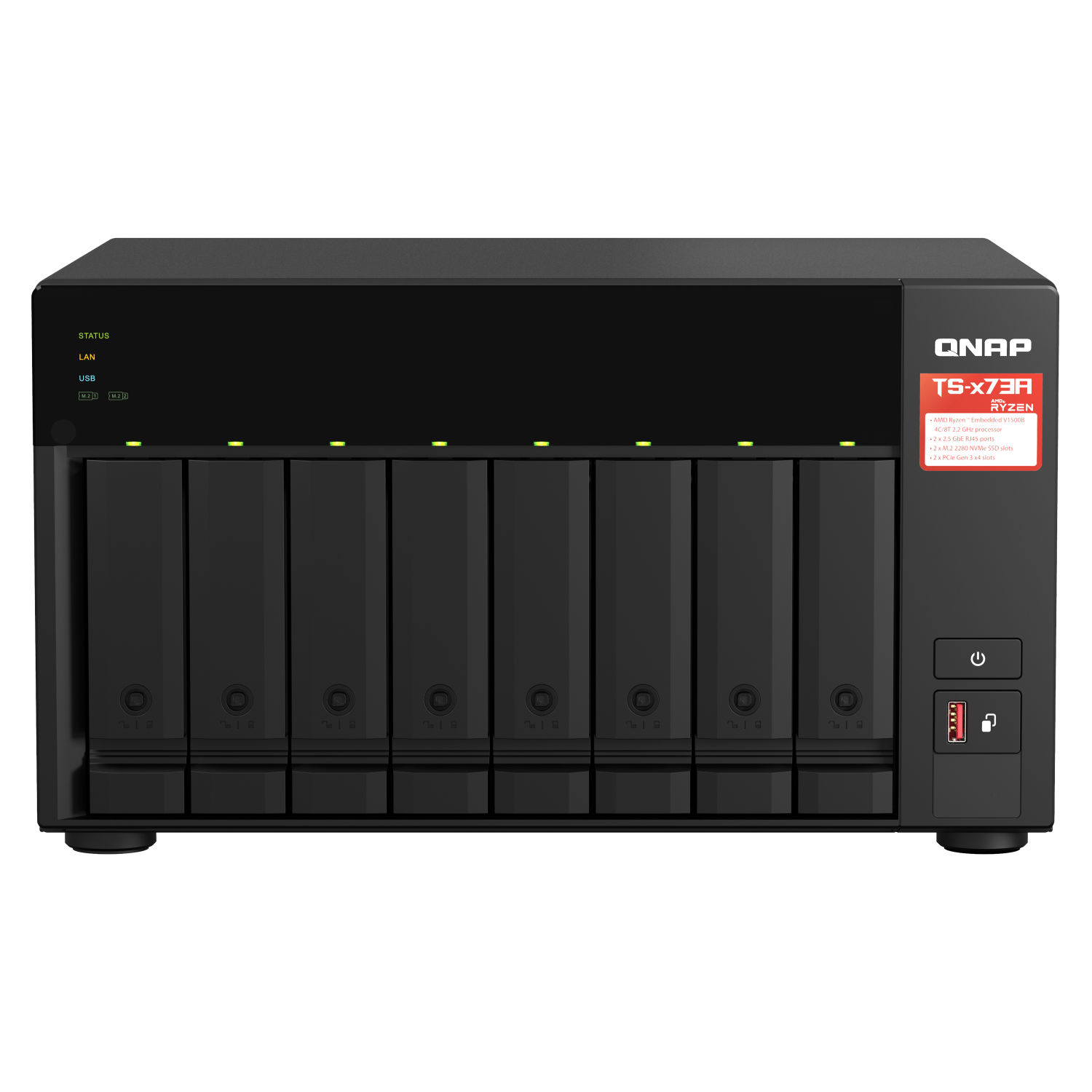 QNAP TS-873A NAS & Storage Servers - 8GB - Black