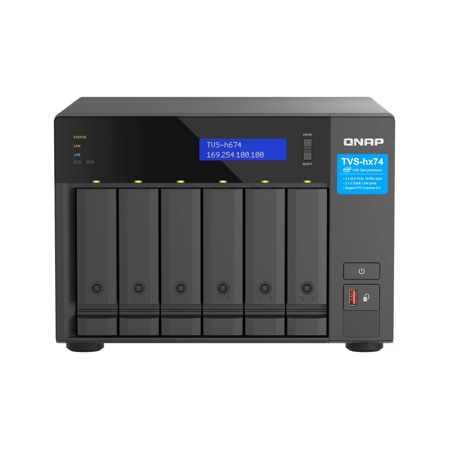 QNAP TVS-H674 NAS & Storage Servers - 32GB - Black