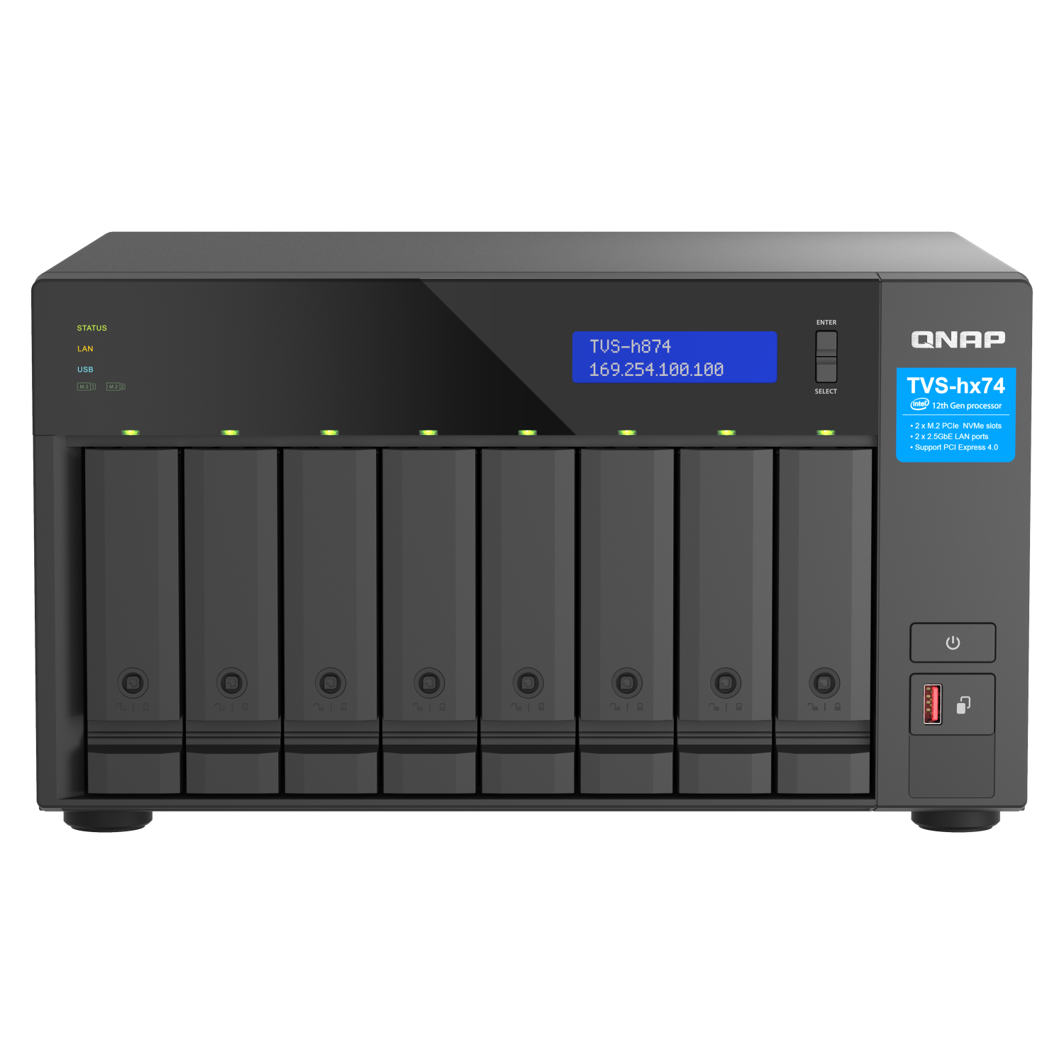 QNAP TVS-H874T-I9-64G NAS & Storage Servers - 64GB - Black
