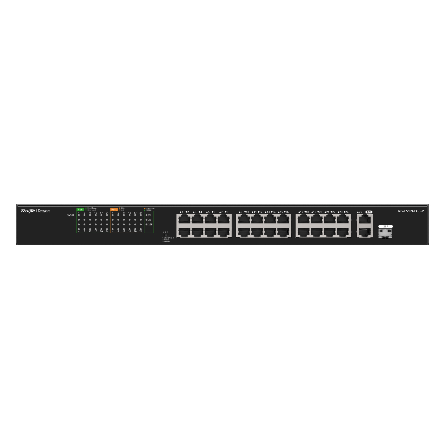 Ruijie Networks RG-ES126FGS-P Network Switches - Black