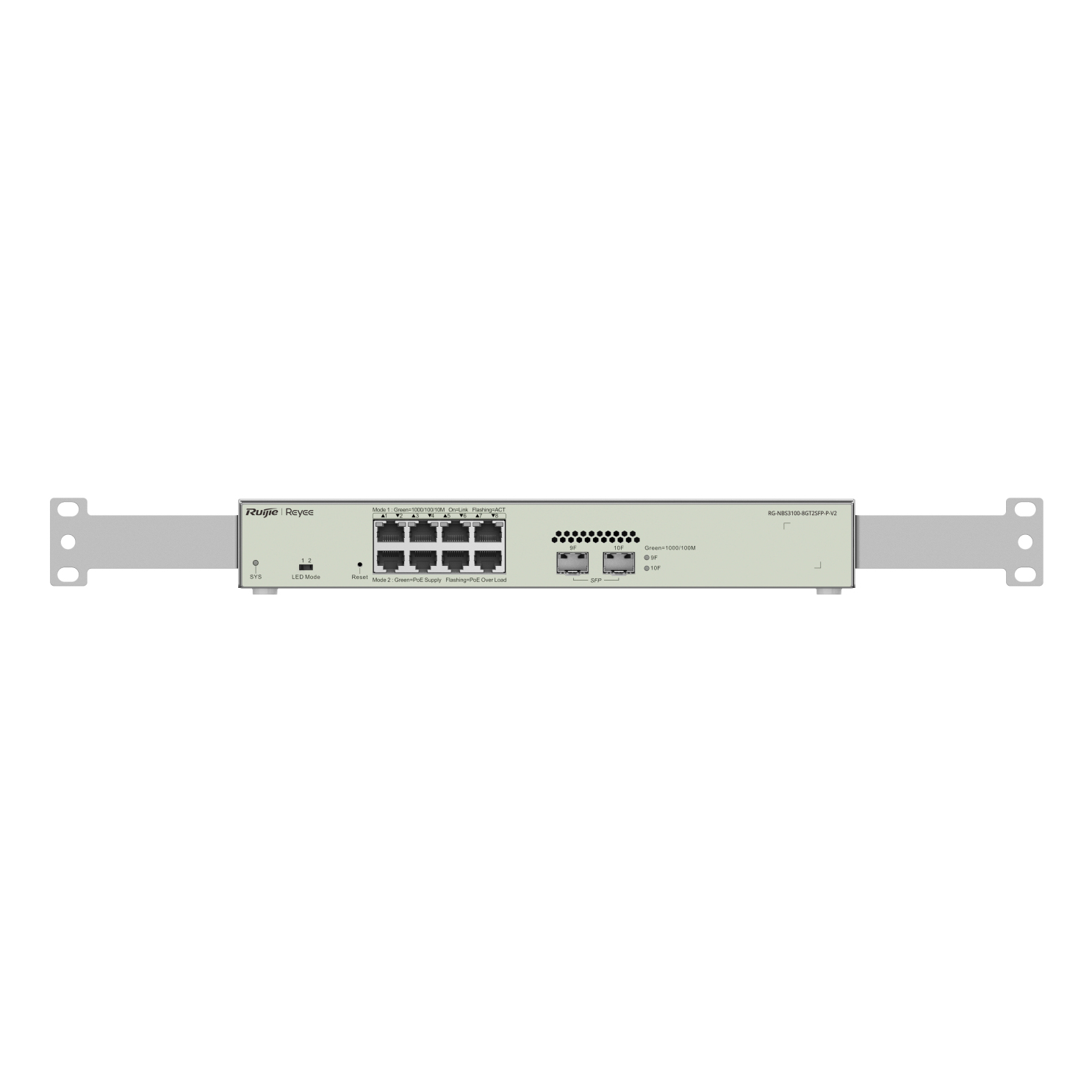 Ruijie Networks RG-NBS3100-8GT2SFP-P-V2 Network Switches - Metallic