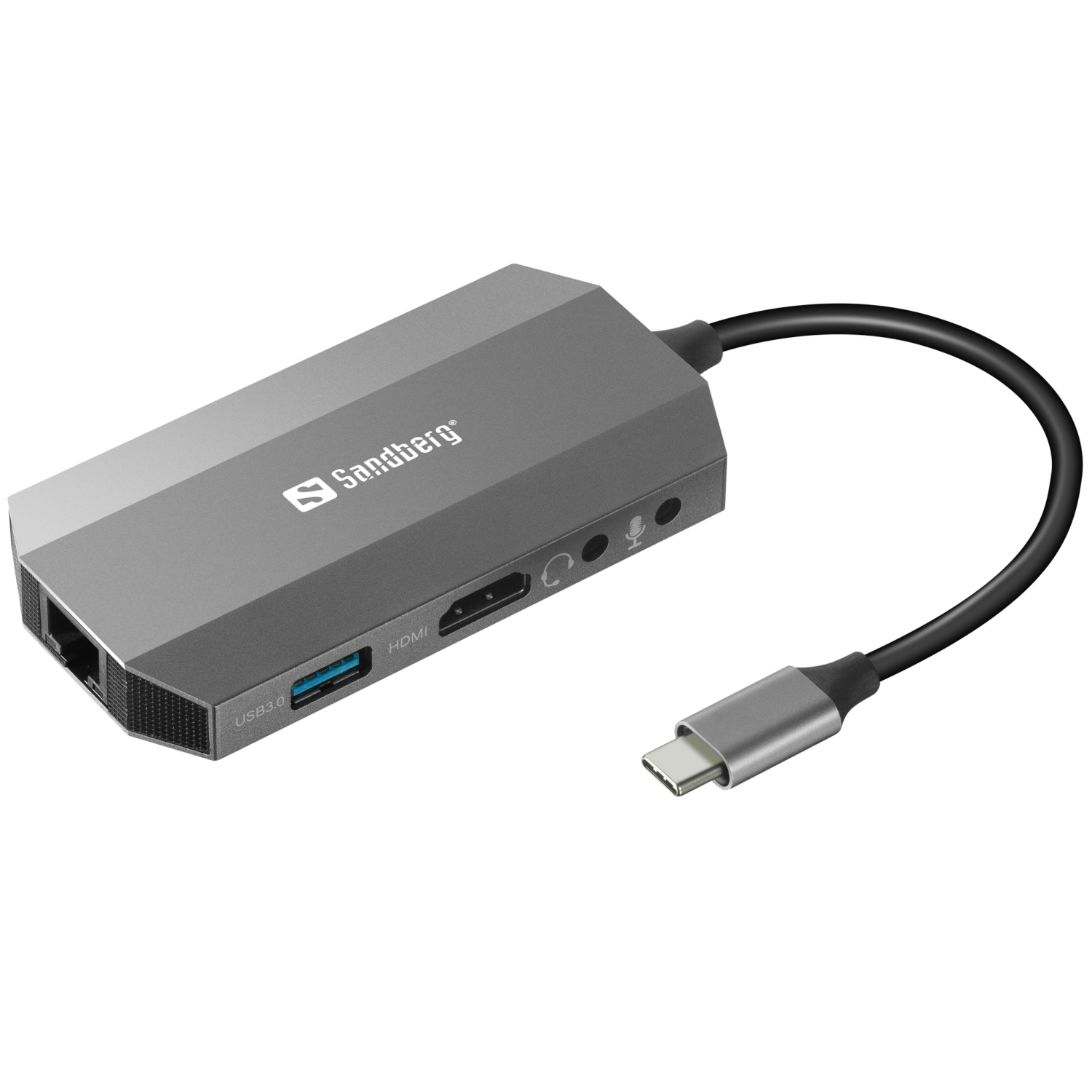 Sandberg 6in1 Laptop Docks & Port Replicators - Grey